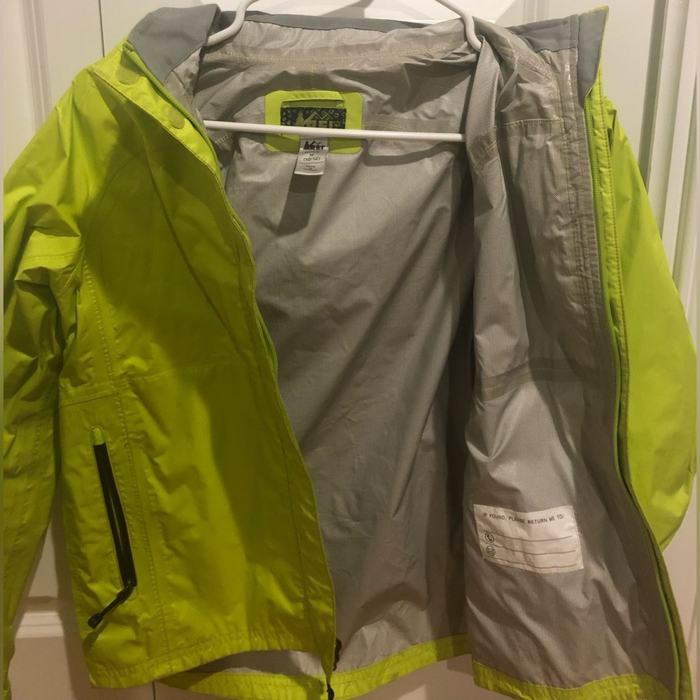 Neon Green Boys 10-12 Medium Raincoat
